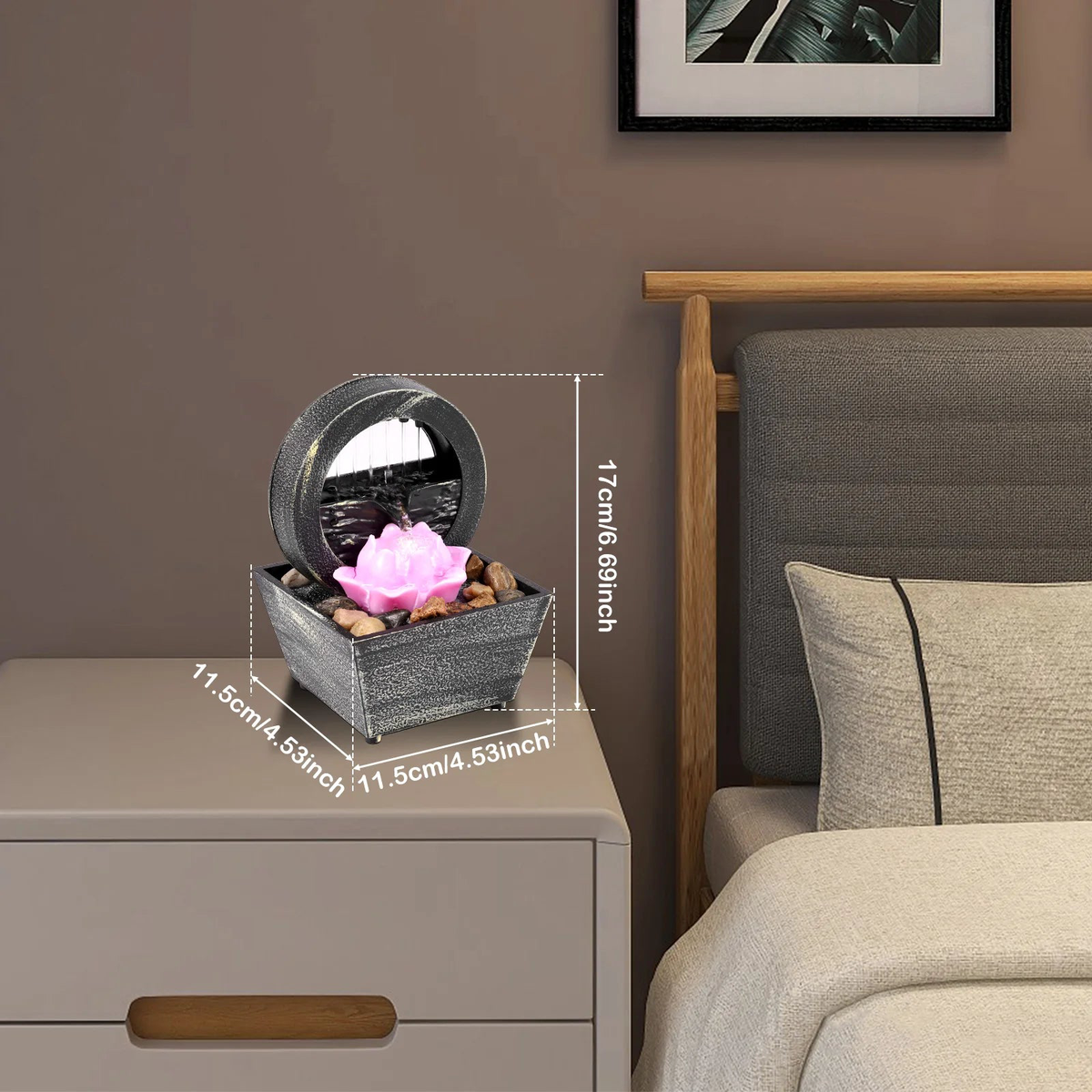 Tabletop Fountain Battery/Usb Operated Mini Indoor Water Fountain Creative Flowing Water Ornaments Desktop Water Fountain - Style B