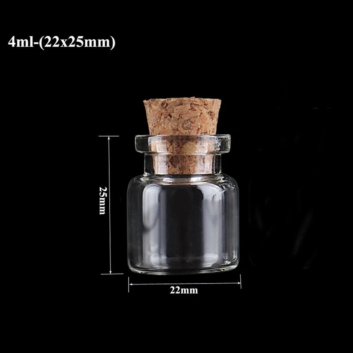 5pcs-10pcs Small Cute Mini Cork Stopper Glass Bottles Vials Jars Containers Small Wishing Bottle Glass With Cork Stopper - 22x25mm | 5pcs