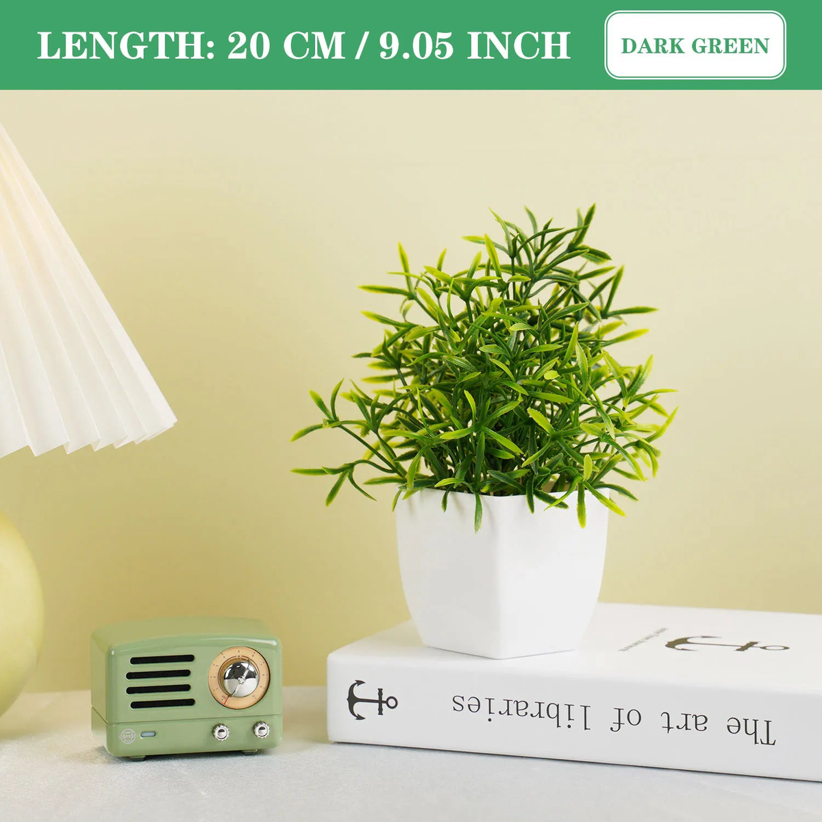 Artificial Green Bonsai Fake Plant Eucalyptus Flower Potted Plant for Outdoor Indoor Home Garden Bedroom Decor - PJ50-02