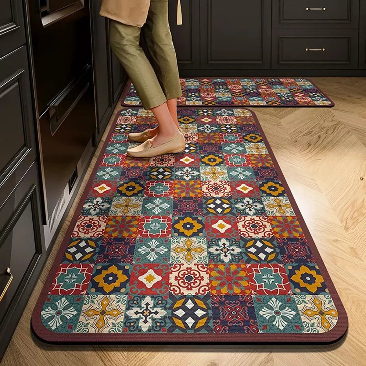 Non-slip Kitchen Mat Long Rugs Crystal Velvet Carpet for Living Room Absorbent Foot Mats Bedroom Doormat Alfombra Small Rugs - DDA13-14 style | 40cmx120cm 1pc