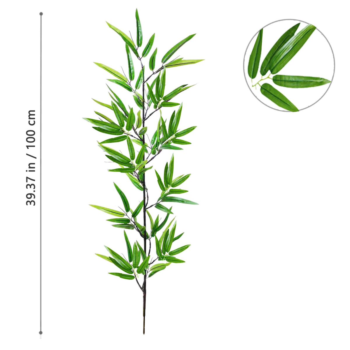 120-240cm/94.48in Artificial Green Bamboo Leaves, Fake Branch Plants, Suitable for Home, Commercial Office Decoration - Z-100-T1