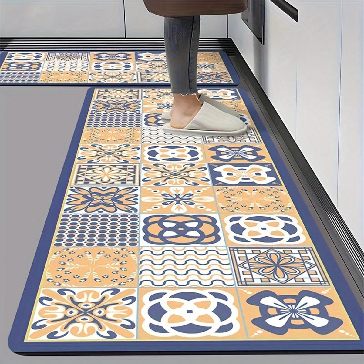 VIKAMA Kitchen Rug Waterproof, Oil-Resistant, Absorbent, Dust-Proof, Bathroom Entrance Hall Entry Door Carpet, Home Decoration - SJR- | 40X120CM (1.3X3.9FT
