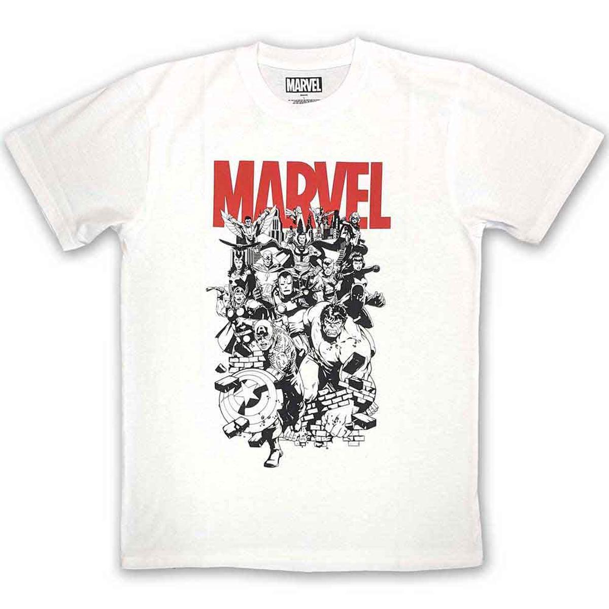 Marvel Comics Black & White Characters - White | 2XL
