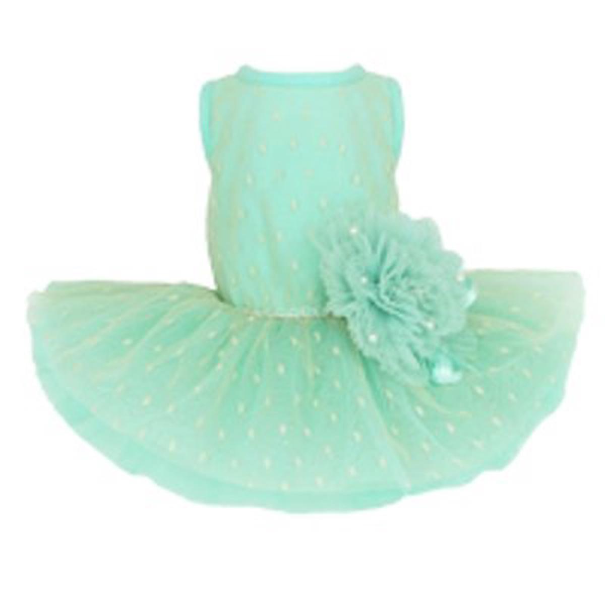 Puppy Angel PA-DR119 Peach Flower Dress (Mint, Small) - Default Title