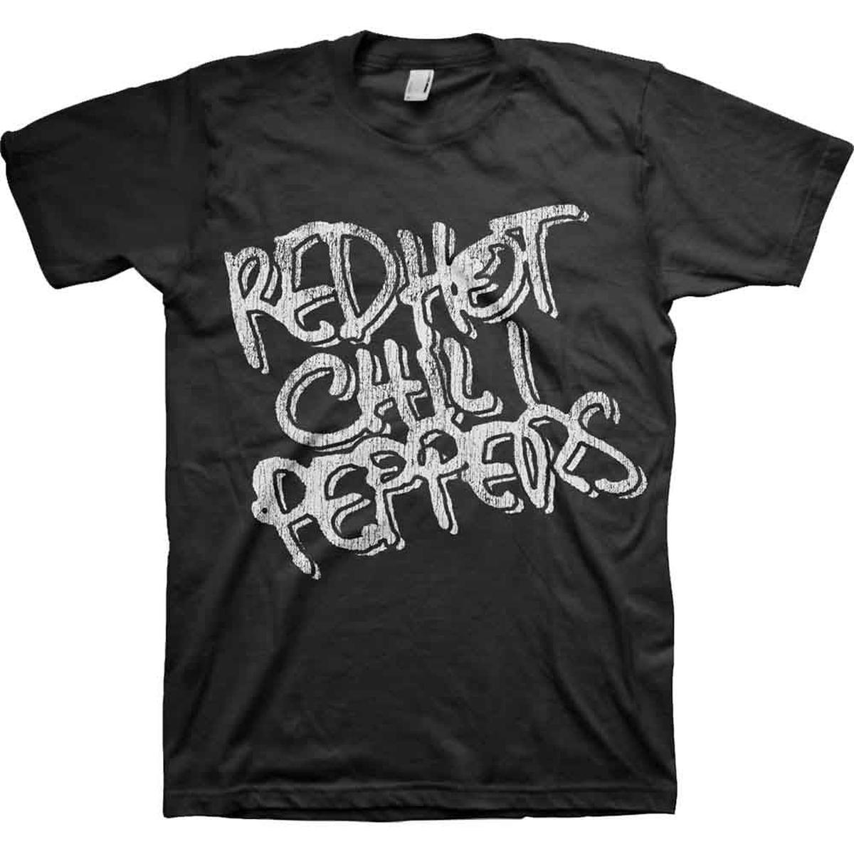 RED HOT CHILI PEPPERS Black & White Logo - Black | L