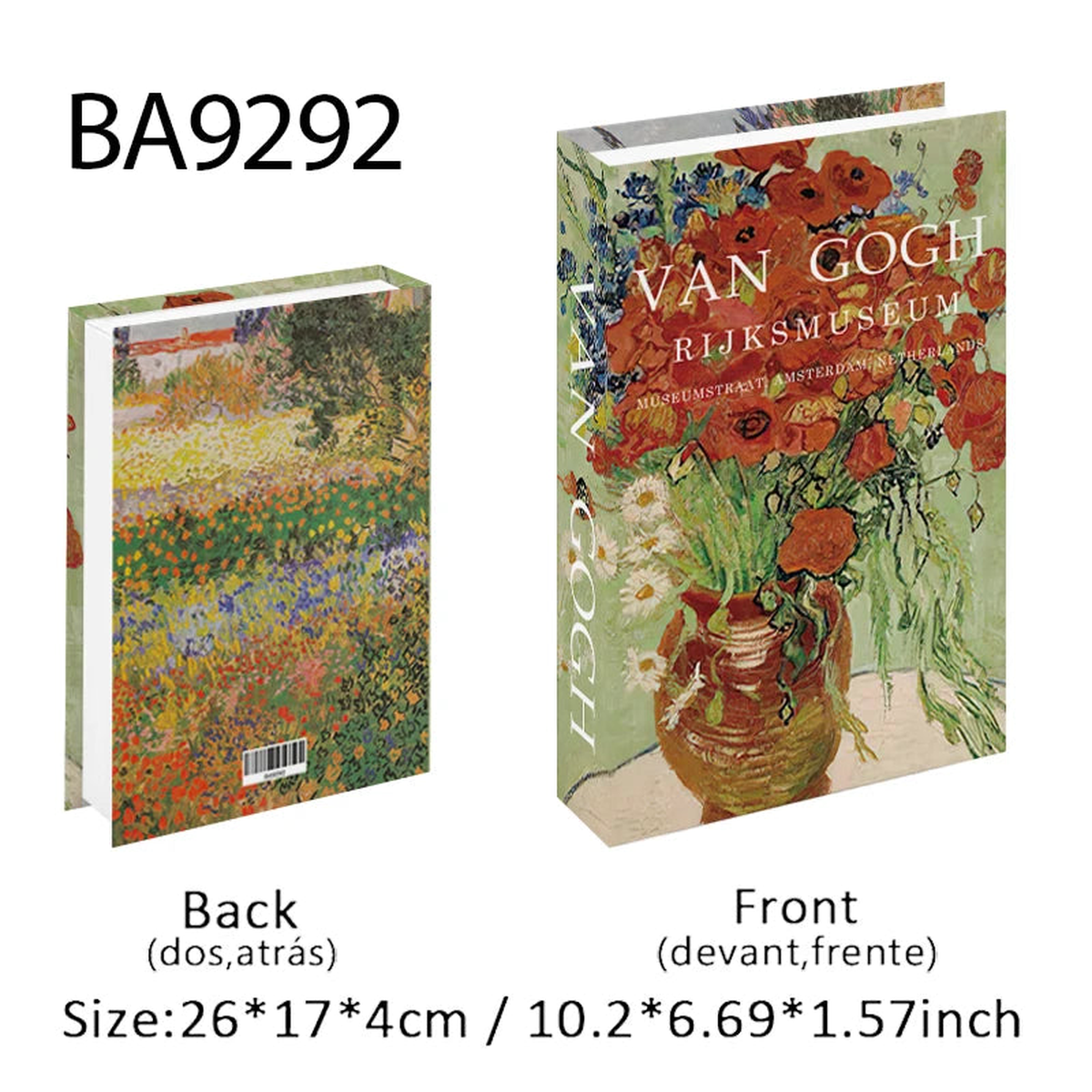 Monet Luxury Fake Book Storage Box Picasso Bauhaus Boho Decorative Books Van Gogh Simulation Book Coffee Table Shelf Home Decor - BA9292 | NOT OPEN | China Mainland