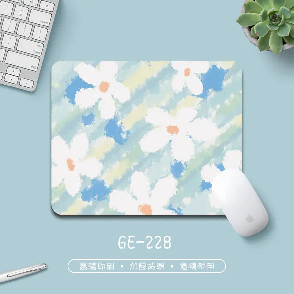 Various Flowers Kawaii Pad Small XS Rubber Mousepad For PC Gamer Desktop Decoration Office Mouse Mat Deskmat Rug Stitched Edge - A | LA 40X45CM-3MM