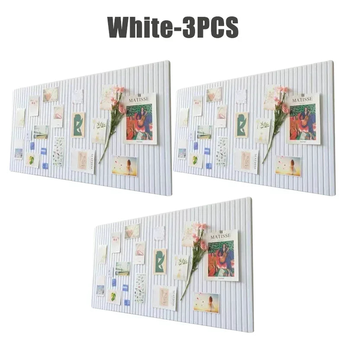 1-5PCS Felt Wall Stickers Kindergarten Work Display Bulletin Board Photo Wall Backdrop Living Room TV Background Wall Decoration - White-3PCS | 40x60x0.9cm