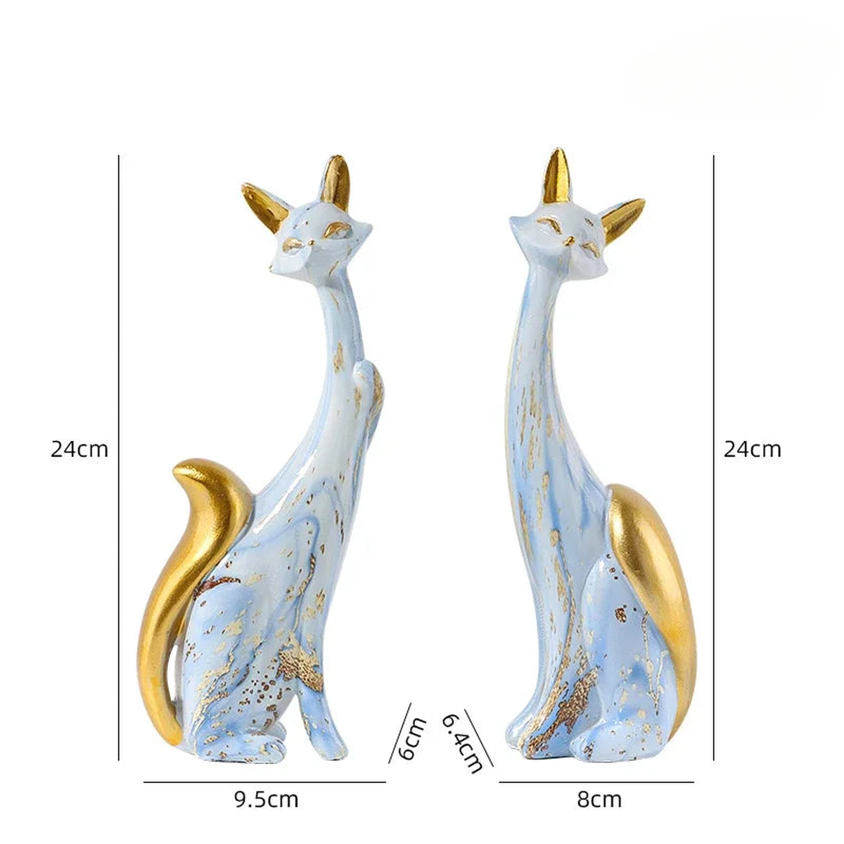 Nordic Art Oil Painting Graffiti Lover Fox Decoration Office Study Resin Abstract Ornaments Figurines Bedroom Desktop Sculpture - E