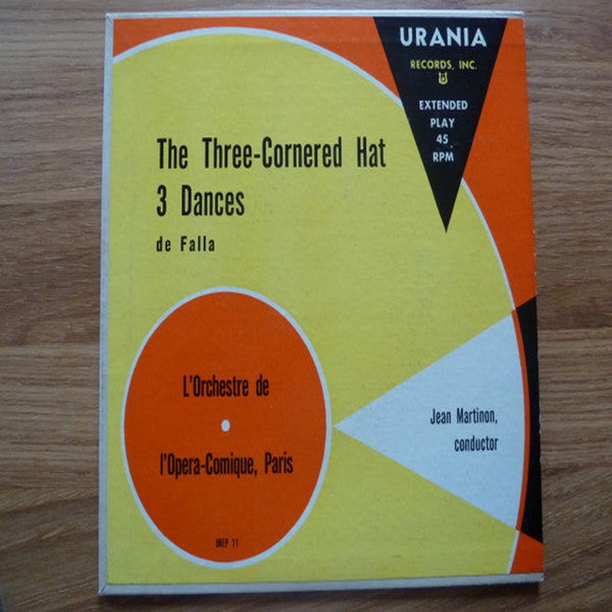 De Falla* / L'Orchestre De L'Opra-Comique, Paris*, Jean Martinon - The Three-Cornered Hat - 3 Dances (7", EP, Red) (VG+)
