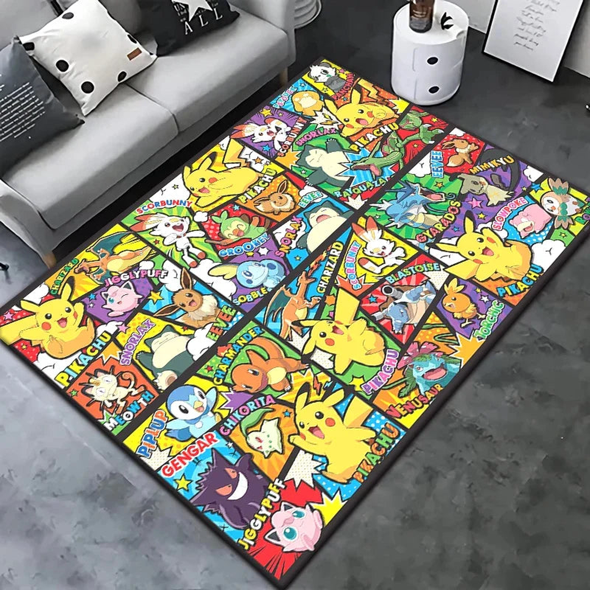 Pokemon Pikachu Cartoon Carpet Rug for Living Room Bedroom Decoration Picnic Camp Kitchen Carpet Crawling Carpet Decoration - 15 | 60x90cm (23x35 in)