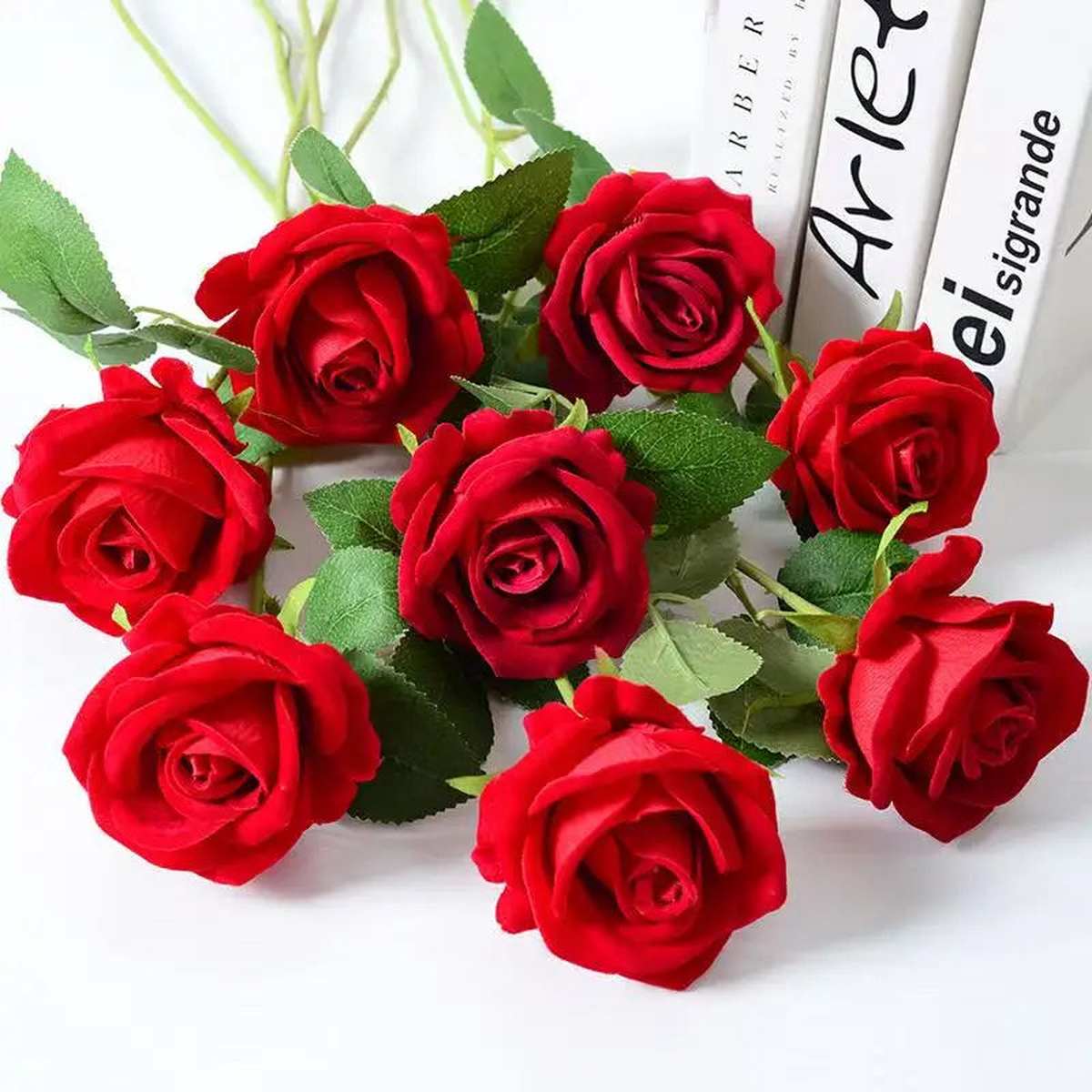 1/5/10/20pcs Roses Artificial Flowers Rose Flower Branch Artificial Red Roses Realistic Fake Rose for Wedding Home Decor - flannel R1 | 1PCS