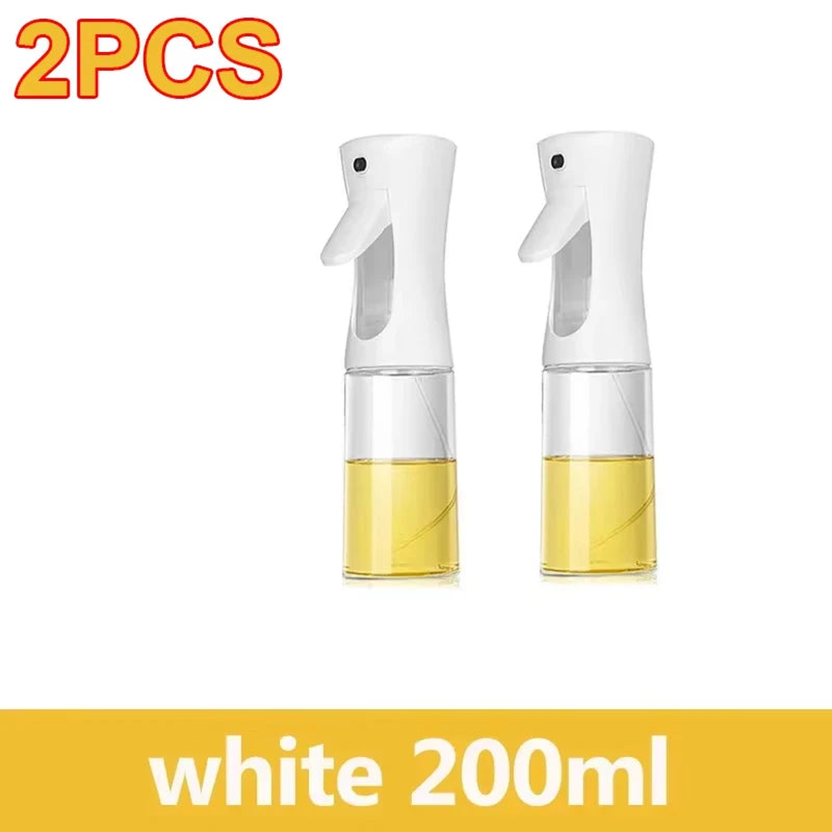 200/300/500ml Oil Spray Bottle BBQ Cooking Olive Oil Sprayer Plastic Baking Oil Spray Empty Bottle Vinegar Bottle Or Oil brush - 2pcs-200ml-white