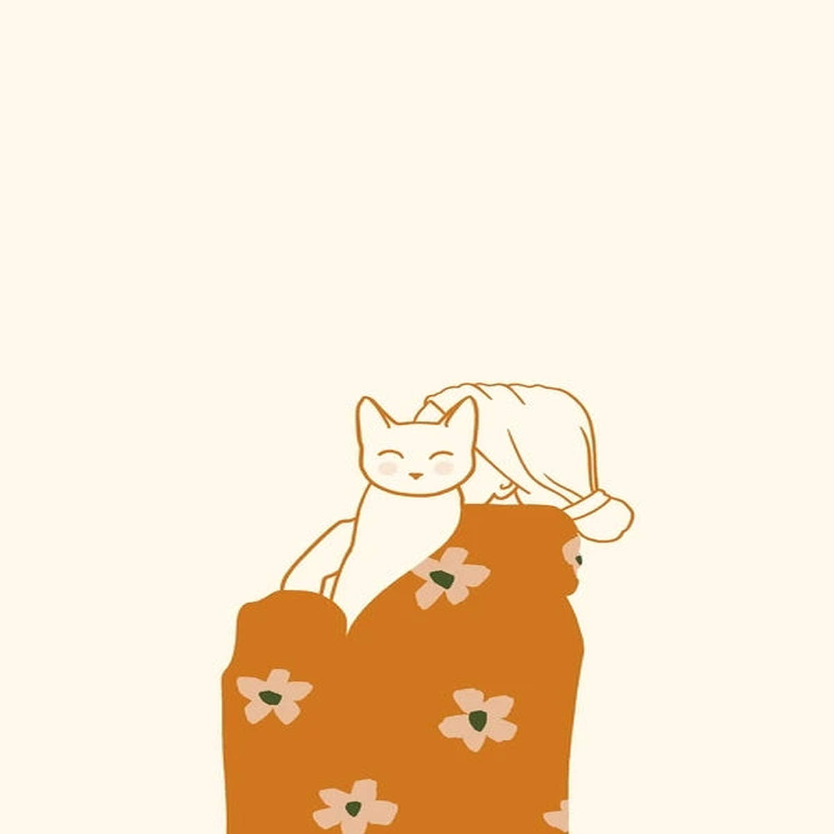 Minimalist Aesthetic Cute Animal Wall Art Illustration Poster Sleepy Kitties Canvas Painting Home Decor Cat Lover Gift - 4 | 20x30cm No Frame