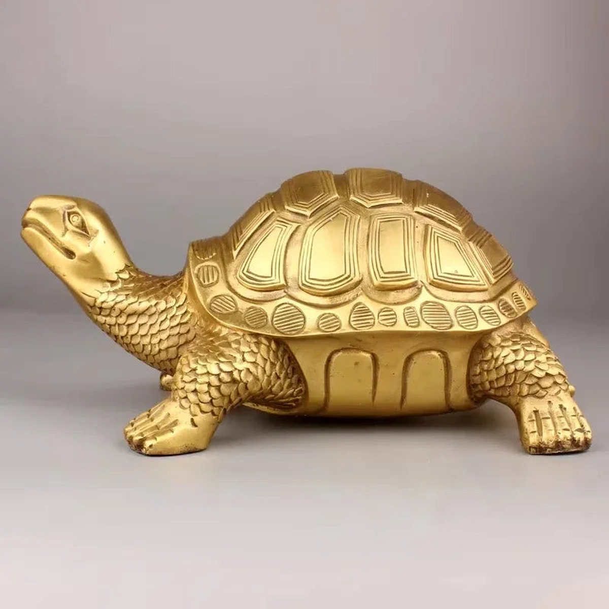 Pure Copper Tortoise Statue Longevity Mascot Animal Sculpture For Home Desk Decoration Ornaments Home Office Study Decorations - 11cmX7cmX5cm