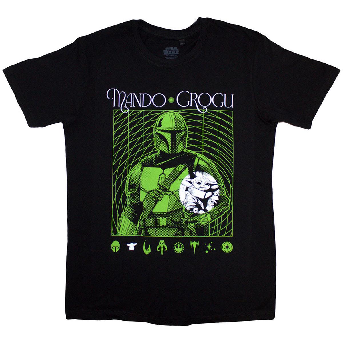 Star Wars The Mandalorian Mando & Grogu Neon - Black | 2XL