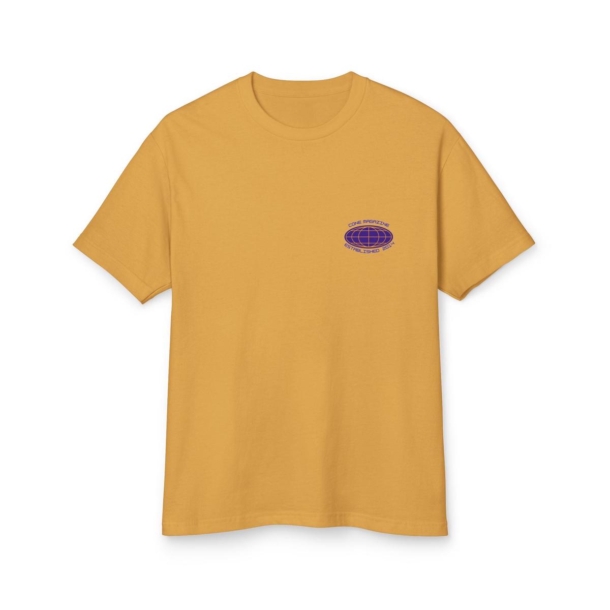 Cosmic Adventure Tee for Space Lovers, Unisex Heavyweight T-Shirt, Retro Graphic Tee, Gift for Everyone, Casual Streetwear - Faded Mustard | L