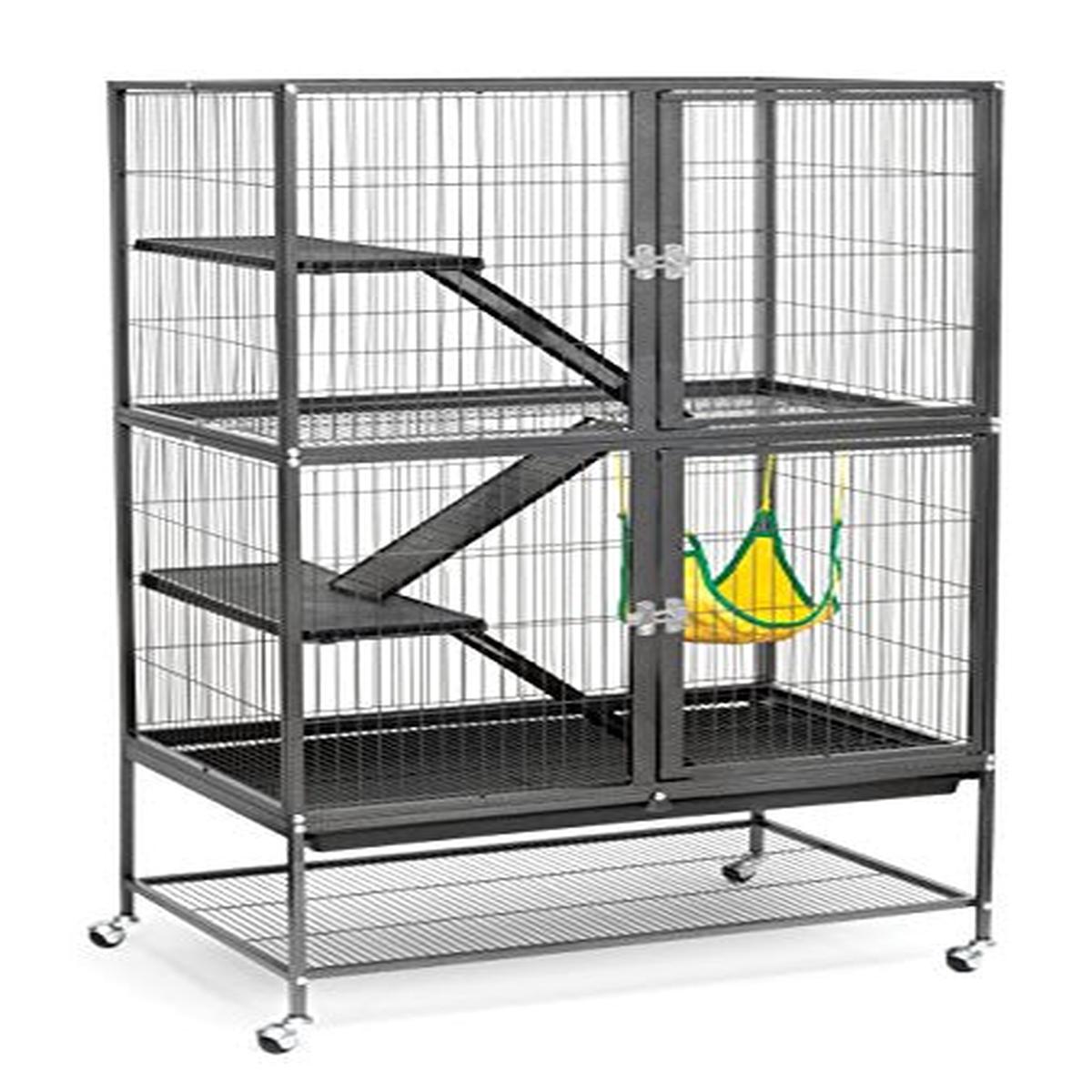Prevue Hendryx 485 Pet Feisty Ferret Home with Stand, Black Hammertone - Default Title